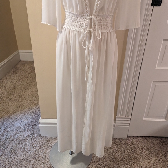 Mixfeer white boho long sheer duster size S - Picture 5 of 9